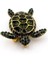 Deniz Kaplumbağası Yeşil Zirkon Taşlı Metal Rozet Broş RZ311 4