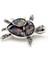 Deniz Kaplumbağası Anne Bebek Resif Metal Yaka Süsü Broş RZ437 3