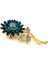 Ay Çiçeği Sunflower Mavi Zirkon Taşlı Çiçek Metal Yaka Süsü Broş RZ378 2