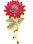 Ay Çiçeği Sunflower Pembe Zirkon Taşlı Çiçek Metal Yaka Süsü Broş RZ379 1