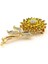 Sarı Zirkon Taşlı Ayçiçeği Çiçek Bahar Metal Yaka Süsü Broş RZ439 4