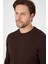 Kahverengi Saf %100 Pamuk Erkek Bisiklet Yaka Triko Kazak 6