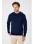 Lacivert Saf %100 Pamuk Erkek Bisiklet Yaka Triko Kazak 4