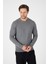 Gri Saf %100 Pamuk Erkek Bisiklet Yaka Triko Kazak 7