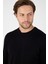 Siyah Saf %100 Pamuk Erkek Bisiklet Yaka Triko Kazak 6