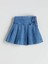 Lcw Kids Basic Pileli Kız Çocuk Jean Etek (W5) 2