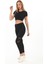 Slimfit Bisiklet Yaka Crop Body ve Tülü Tayt Combin Takım 1