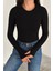 Kadın Parmak Geçmeli Uzun Kollu Bluz – Vücuda Oturan & Astarsız 2