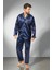 Saten Erkek Pijama Takımı Çeyizlik Damat Seti 2 Parça Alt Üst Uzun Kol Pijama 2