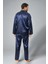 Saten Erkek Pijama Takımı Çeyizlik Damat Seti 2 Parça Alt Üst Uzun Kol Pijama 5