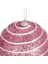 Yılbaşı Topu Pullu Beyaz Şerit Ip Desenli 2'li Paket Pembe 9 Cm. 2
