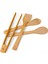 Bambu Servis ve Spatula Seti 4'lü Set, 4 Adet Bambu Servis Seti - Rustik Şıklıkla Sofranızı Tamamlayın! Ahşap Servis ve Spatula Seti 4'lü Set 1