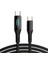100W Type-C Dijital Göstergeli Şarj ve Veri Kablosu, Örgülü, 1.2 Metre, Siyah 1