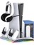 TP5-3570 Ps5 Soğutucu Organizatör 2 Fanlı Stand Kol Şarj Edici Stand 3 USB Hub Kulaklık Platstation Standı 3