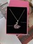 Işıklı Kutuda Kararmaz Çelik Pembe Zirkon Taş Kuğu Kolye Hediye Seti Sevgiliye Hediye Seti 5