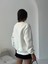 Kadın Düz Kırık Beyaz Basic Baskısız Bisiklet Yaka Oversize Sweatshirt 2