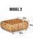 El Yapımı Hasır Bombeli Dekoratif Sepet, Hasır Bombeli Dekoratif Tepsi 3 Model Seçenekli (32 * 25 * 11CM) (Model - 2) 3