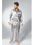 Saten Erkek Pijama Takımı Çeyizlik Damat Seti 2 Parça Alt Üst Uzun Kol Pijama 2