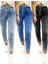Kadın Yüksek Bel Önden Düğmeli Jean Pantolon 4