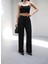 Arkasi Lasti̇kli̇ Pi̇leli̇ Dökümlü Wide Leg Pantolon 3