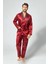 Saten Erkek Pijama Takımı Çeyizlik Damat Seti 2 Parça Alt Üst Uzun Kol Pijama 2