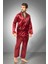 Saten Erkek Pijama Takımı Çeyizlik Damat Seti 2 Parça Alt Üst Uzun Kol Pijama 4