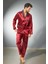 Saten Erkek Pijama Takımı Çeyizlik Damat Seti 2 Parça Alt Üst Uzun Kol Pijama 5