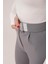 Cırt Kapama Detaylı Gri Pantolon 2