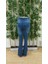Kadın Yüksek Bel Önden Düğmeli Cep Detay Ispanyol Paça Denim Pantolon 8