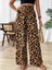 Kadın Süprem Kumaş Beli Lastikli Leopar Desen Pantolon 2