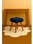 Lacivert Teddy Kare Puf Bench Ahşap Modern Ayak Dekoratif Peluş Tabure 1