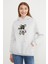 3 Iplik Ayıcık Nakışlı Cepli Kapüşonlu Oversize Sweatshirt 1