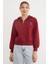 3 Iplik Ayıcık Nakışlı Yarım Fermuarlı Sweatshirt 2