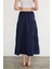 Beli Lastikli Keten Görünümlü Etek 5