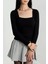 Çerçeve Yaka Kaşkorse Bluz Siyah 5