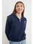 3 Iplik Ayıcık Nakışlı Yarım Fermuarlı Sweatshirt 6