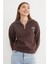 3 Iplik Ayıcık Nakışlı Yarım Fermuarlı Sweatshirt 1