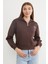 3 Iplik Ayıcık Nakışlı Yarım Fermuarlı Sweatshirt 2