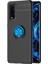 Oppo Find X2 Kılıf Range Yüzüklü Silikon - Siyah-Mavi 1
