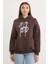 3 Iplik Ayıcık Nakışlı Cepli Kapüşonlu Oversize Sweatshirt 1