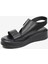 Kadın Siyah Hakiki Deri Sandalet 3Y2YS50764 1