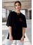 Unisex Baskılı Oversize T-Shirt - Siyah 2