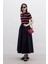 Kadın Siyah Volanlı Pamuklu Poplin Etek – Büzgülü Bel, Yan Cepli, Bluz ve Eşarpla Kolay Kombin 9