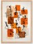 Çizgisel Insanlar - Doğal Ahşap Çerçeveli Tablo - Art Collection 1