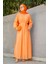 Kipsy Sekiz Parçalı Relax Elbise-Turuncu 1