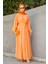 Kipsy Sekiz Parçalı Relax Elbise-Turuncu 3