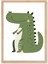 Green Dino - Doğal Ahşap Çerçeveli Tablo - Sevimli Çocuk Posteri 3