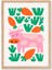 Pink Cow - Doğal Ahşap Çerçeveli Tablo - Neşeli Çocuk Posteri 3