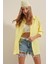 3900 Oversize Uzun Basic Gömlek - Sarı 4