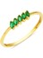 Yeşil Minimal Beştaş 14 Ayar Altın Yüzük 1